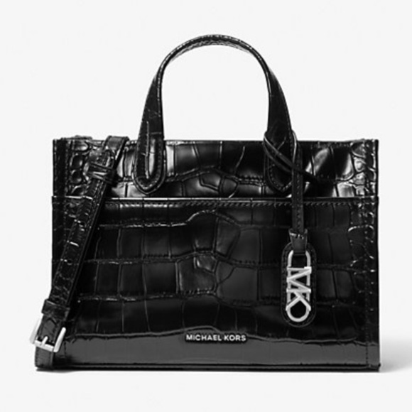 Michael Kors Handbags - Michael Kors Gigi Small Crocodile Embossed Leather Messenger Bag
Black
NWT
